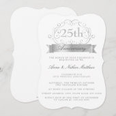 Zilveren Huwelijk 25ste Verjaardag Uitnodiging (Voorkant / Achterkant)