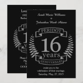 Zilveren Huwelijk jubileum 16 jaar Kaart (Voorkant / Achterkant)