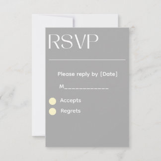 Zilveren Huwelijks-RSVP-Kaart – Bewerkbaar 3.5x5 R RSVP Kaartje