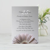 Zilveren Huwelijksdag Gerbera Kaart (Staand voorkant)