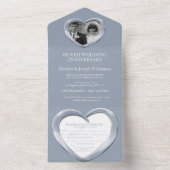 Zilveren huwelijksjubileum 25 jaar feest evenement all in one uitnodiging (Binnen)