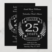 Zilveren huwelijksjubileum 25 jaar kaart (Voorkant / Achterkant)