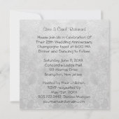 Zilveren Huwelijksjubileum Calla Foto Uitnodiging (Achterkant)