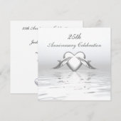 Zilveren Huwelijksjubileum Dolfijnen en Hart Kaart (Voorkant / Achterkant)