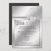 Zilveren Huwelijksjubileum Hart Kaart (Voorkant / Achterkant)