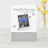 Zilveren Huwelijksjubileum Kaart - 25 Jaar (Gele Bloem)