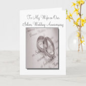 Zilveren Huwelijksjubileum Kaart voor Echter en Ma (Gele Bloem)
