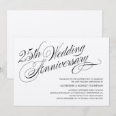Zilveren Huwelijksjubileum Uitnodigingen (Voorkant / Achterkant)