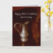 Zilveren huwelijksverjaardag wens 25 jaar kaart (Gele Bloem)