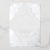 Zilveren IJs Elegante Huwelijksuitnodiging Foto Wi Folie Feestdagenkaart (Voorkant)