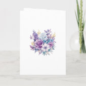 Zilveren, Ijsblauwe en Lila Bloemen Bruiloft Programma (Achterkant)