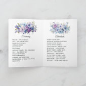 Zilveren, Ijsblauwe en Lila Bloemen Bruiloft Programma (Binnen)