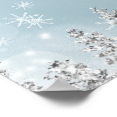 Zilveren ijsblauwe sneeuwden welkom vrijgezellenfe poster (Hoek)