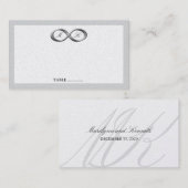 Zilveren Infinity Hand gesp Wedding Place Card Plaatskaartje (Voorkant / Achterkant)