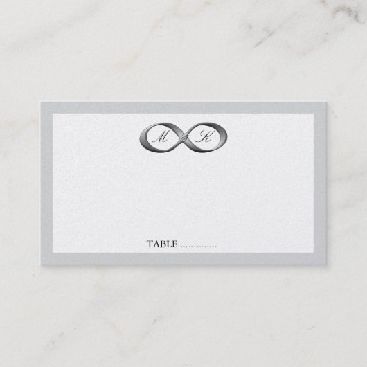 Zilveren Infinity Hand gesp Wedding Place Card Plaatskaartje (Voorkant)