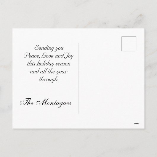 Zilveren Ingelijste Foto & Kristal Sneeuwvlok Feestdagenkaart (Achterkant)