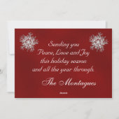 Zilveren Ingelijste Foto & Kristal Sneeuwvlok Feestdagenkaart (Achterkant)
