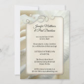 Zilveren Ivoren Roos Bruiloft na-feest Ontvangst O Kaart (Voorkant)