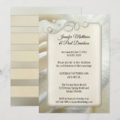 Zilveren Ivoren Roos Bruiloft na-feest Ontvangst O Kaart (Voorkant / Achterkant)