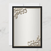 Zilveren Ivoren Zwarte Verjaardagsfeestje Kaart (Achterkant)