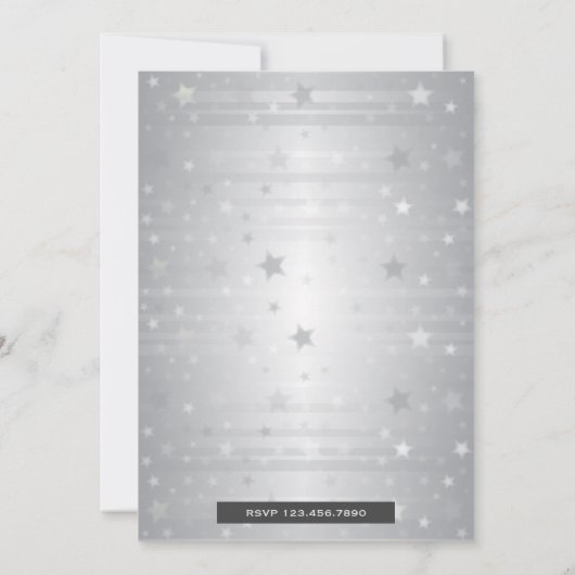 Zilveren Jachthoorn Uitnodiging voor Bachelorfeest (Achterkant)