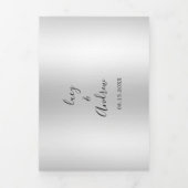 Zilveren Jeweled Bow & Sequins Huwelijk Drieluik Uitnodiging (Cover)