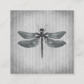 Zilveren Jeweled Dragonfly bruiloft Informatiekaartje (Achterkant)