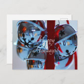 zilveren jingle bells feestdagenkaart (Voorkant / Achterkant)