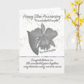 Zilveren Jubilea Kaart - 25e Jubilea Kaart (Gele Bloem)