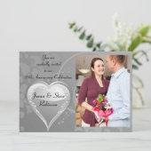 Zilveren jubileum 25e Zilveren wervelhart Kaart (Staand voorkant)