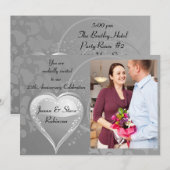 Zilveren jubileum 25e Zilveren wervelhart Kaart (Voorkant / Achterkant)