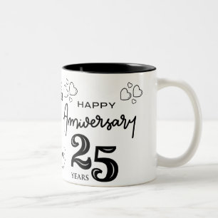 zilveren jubileum cadeau tweekleurige koffiemok