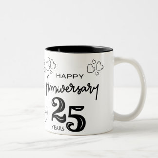 zilveren jubileum cadeau tweekleurige koffiemok