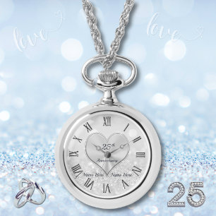 Zilveren Jubileum Cadeaus voor Vrouw, Hanger Watch Horloge