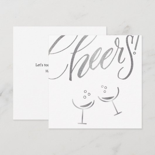 Zilveren juichbril aankondiging (Voorkant / Achterkant)