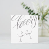 Zilveren juichbril aankondiging (Staand voorkant)