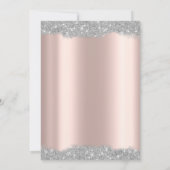 Zilveren jurk glans frame roze goud kaart (Achterkant)