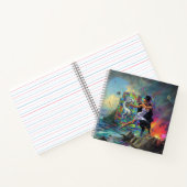 Zilveren jurk Priesteres Occult Dark Witchy AI Art Notitieboek (Binnen)