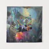 Zilveren jurk Priesteres Occult Dark Witchy AI Art Wandkleed (Voorkant (horizontaal))