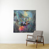 Zilveren jurk Priesteres Occult Dark Witchy AI Art Wandkleed (In Situ (horizontaal))