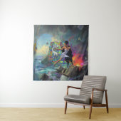 Zilveren jurk Priesteres Occult Dark Witchy AI Art Wandkleed (In situ)