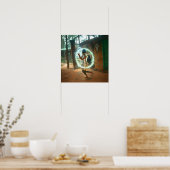 Zilveren jurk Priesteres Witchy AI Art Matte Value Poster (Keuken)