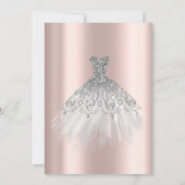 Zilveren jurk Prosecco Parels 50ste verjaardag Kaart (Achterkant)