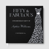 Zilveren jurk Vijftig & Fabulous 50ste verjaardags Gastenboek (Voorkant)