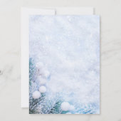 Zilveren Jurk Winter Wonderland Sweet 16 Party Kaart (Achterkant)