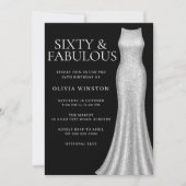 Zilveren jurk zwart zestig en fantastische 60e ver kaart (Voorkant)