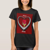 Zilveren juwelen Valentijn Hart met Red Rose T-shirt (Voorkant)