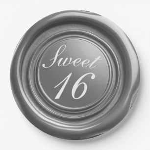 Zilveren Kaars Was Zegel Drip Sweet 16 Trouwfeest Papieren Bordje