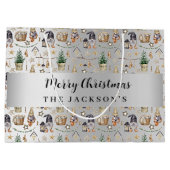 Zilveren kabouters noords boerderijhuis Kerstmis Groot Cadeauzakje (Achterkant)