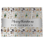 Zilveren kabouters nordic farm Kerstmis Groot Cadeauzakje (Voorkant)